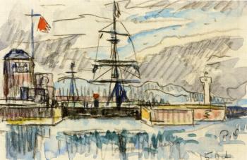 (image for) Handmade oil painting Copy paintings of famous artists Paul Signac paintings, The Jetty